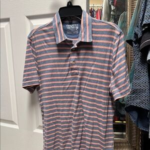 Faherty Isle POLO Men's Blue and Pink Striped Polo Shirt Size M